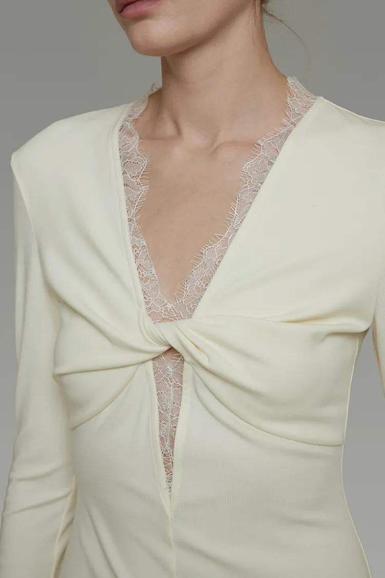 Women's Lace Spliced Maxi Dress